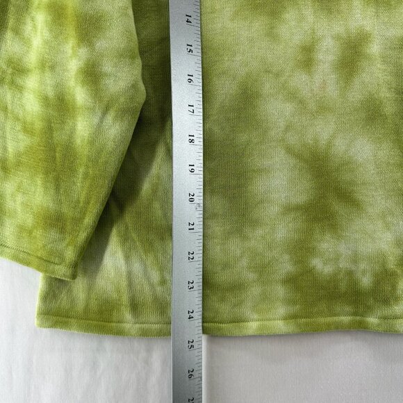 Gloria Vanderbilt Knitted Top Women XL V-Neck Long Sleeve Pullover Tie Dye Green - Picture 9 of 10